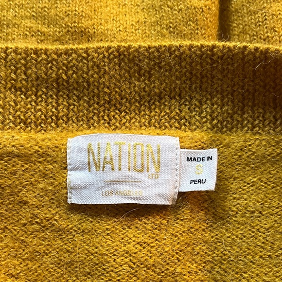 NATION LTD Mustard Yellow Alpaca Sweater Sz S - Picture 3 of 4